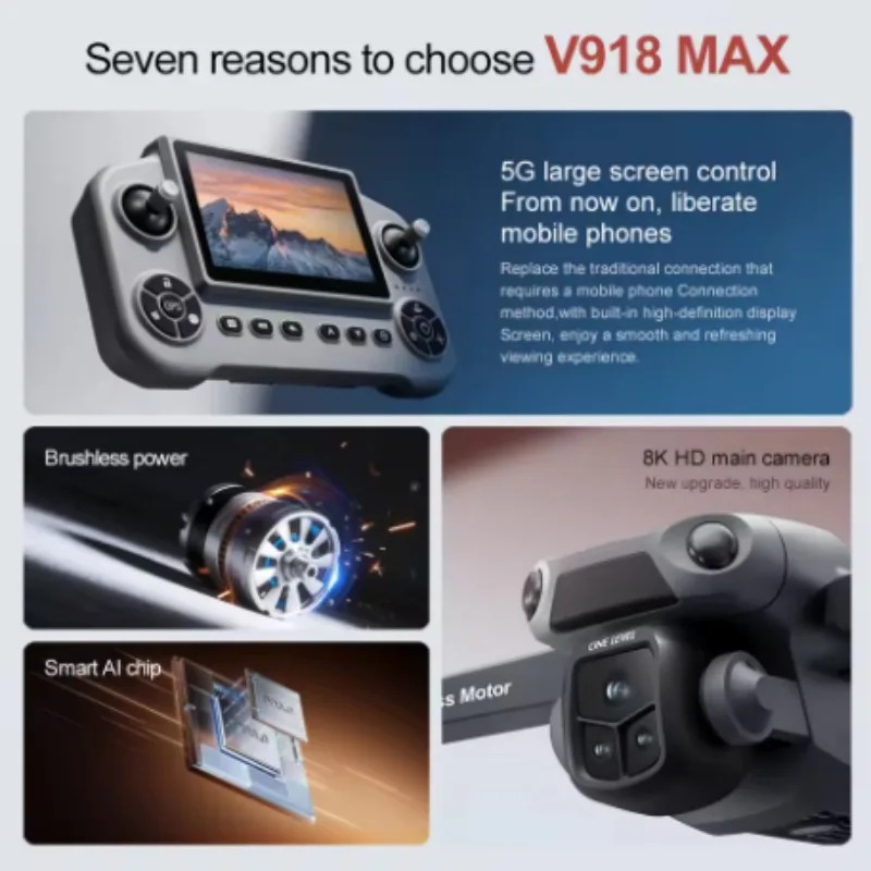 Дрон V918 Max с GPS, лазерным  – обзор и цена Drone Gimbal 2 Axis
